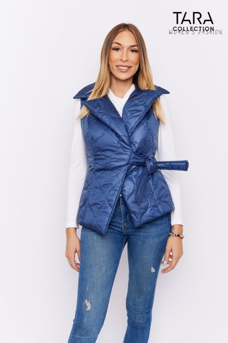 DASHA Short quilted down gilet (blue)