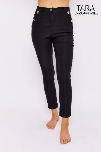 ZOYA High-waist slit trousers (black)