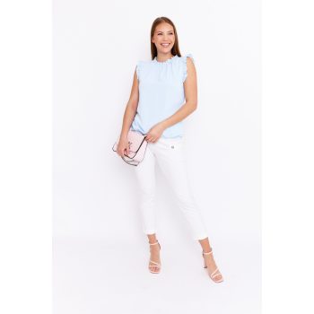   Ginevra női nadrág, egyenes szárú fazon, gombokkal és zsebekkel,ekrü,M, Tara x Viktori, Curve Fashion