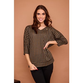   Kate női tunika  masnis V-hátú és nyakú tunika,mintás,M, Tara x Viktori, Curve Fashion