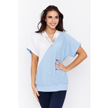   Nim women's tunic, V-neck, asymmetric oversized tunic, Tara x Viktori, Curve Fashion