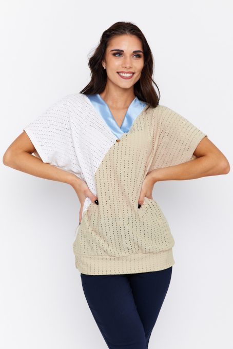 Nim women's tunic, V-neck, asymmetric oversized tunic, Tara x Viktori, Curve Fashion