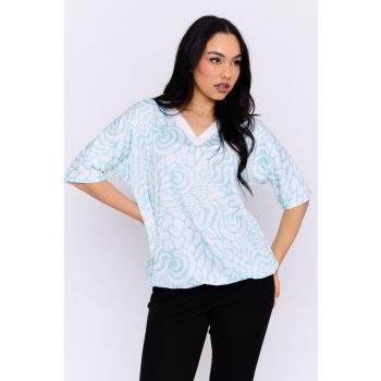   Rami women's tunic, oversized V-nec tunic with a button, Tara x Viktori, Curve Fashion