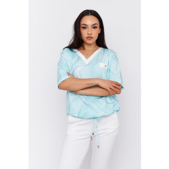   Rami women's tunic, oversized V-nec tunic with a button, Tara x Viktori, Curve Fashion