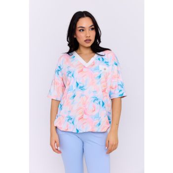   Rami women's tunic, oversized V-nec tunic with a button, Tara x Viktori, Curve Fashion