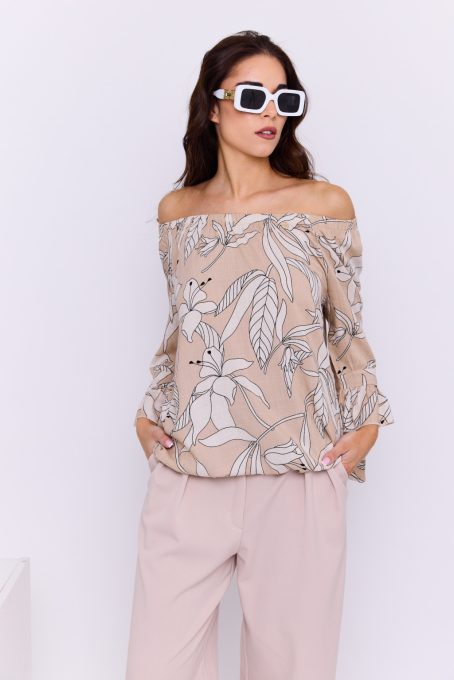 Fanni women's tunic, oversized, off-the-shoulder, Tara x Viktori, Curve Fashion