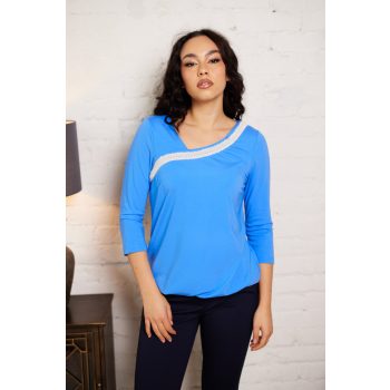   Rozenne women's tunic – asymmetrical cut, elastic hem, solid color tunic