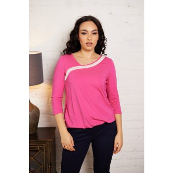   Rozenne women's tunic – asymmetrical cut, elastic hem, solid color tunic