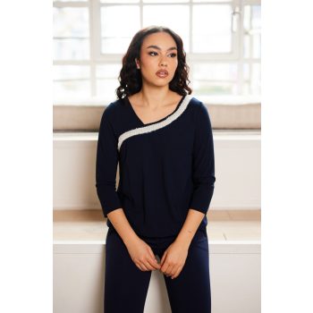   Rozenne women's tunic – asymmetrical cut, elastic hem, solid color tunic