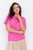 AYLA jobb oldalt gombos, állógalléros, gumis aljú blúz,pink,L,Tara X Viktori,Curve