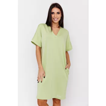   Alida,női tunika,V-kivágású,laza,fazonú női tunika,zöld,L-XL,Tara x Viktori, Curve Fashion