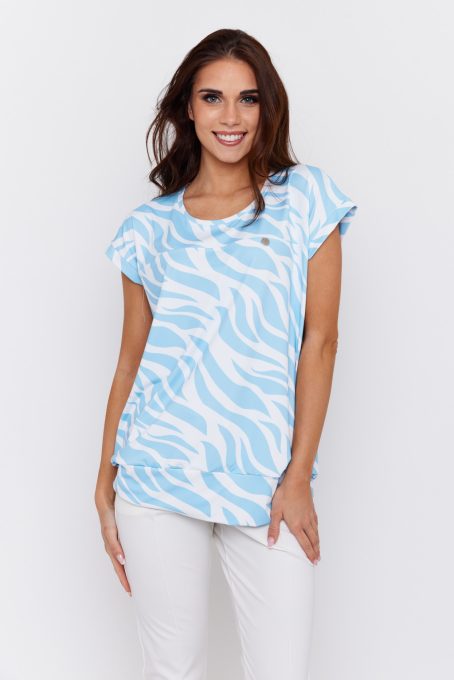 Lia women's tunic with T-shaped sleeves, abstract pattern and relaxed fit