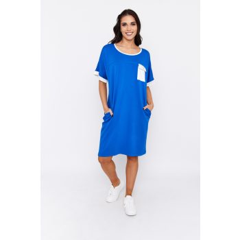   Karin relaxed-fit women's dress with contrast details and pocket