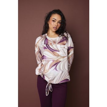   KÓKUSZ női oversized felső , zsebes, arany gombos,alján megkötős,mintás,S-M,Curve Fashion