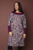 VY női ruha, csónaknyakú, denevérujjú, gombos ruha – mintás,L-XL,Tara X Viktori,Curve Fashion