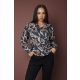 CHANTIL női felső – V-nyakú, passzés ujjú, bővebb szabású,mintás,M,Tara x Viktori,Curve Kollekció