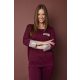 CAITLYN női pulóver – mintás pántos,bordó,L-XL,Tara X Viktori,Curve Kollekció