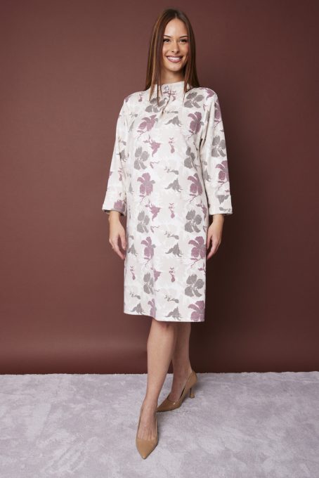 MOLLIE garbós tunikaruha – mintás, gombos női ruha visszahajtott ujjal,S-M,Tara X Viktori,Curve Kollekció