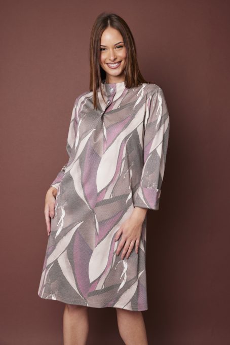 MOLLIE turtleneck tunic dress – patterned, buttoned women