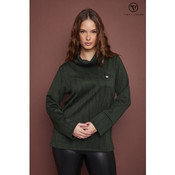   SUSAN női pulóver, kámzsás nyakú, díszzsebes pulóver,M,Tara X Viktori,Curve Kollekció