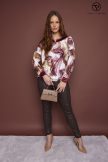 MARY női blúz – mintás, környakas, gumis aljú blúz,S-M,Tara X Viktori,Curve Kollekció
