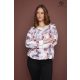 MARY női blúz – mintás, környakas, gumis aljú blúz,L-XL,Tara X Viktori,Curve Kollekció