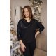 NIM aszimmetrikus női tunika V-nyakkal és passzés ujjal,fekete-mintás,L,Tara X Viktori,CURVE Kolleció
