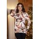 SHAINA elegáns állónyakú tunika – mintás, passzés aljú női felső,L-XL,Tara x Viktori, Curve Fashion