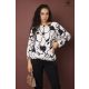 LILLY női blúz– mintás, környakas, gumis aljú blúz,S-M,Tara X Viktori,Curve Kollekció