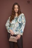 LILLY női blúz– mintás, környakas, gumis aljú blúz,mintás,S-M,Tara X Viktori,Curve Kollekció