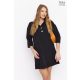 NOELLA Oversized, collared V-neck tunic with buttons and pockets black