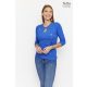 ESTONIE Buttoned top with keyhole-neck royal blue