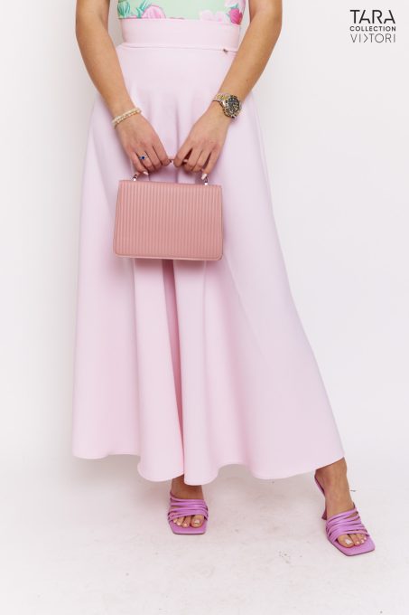 Tara Collection Női szoknya FEMME világos rózsaszín A-vonalú hosszú , L, krepp