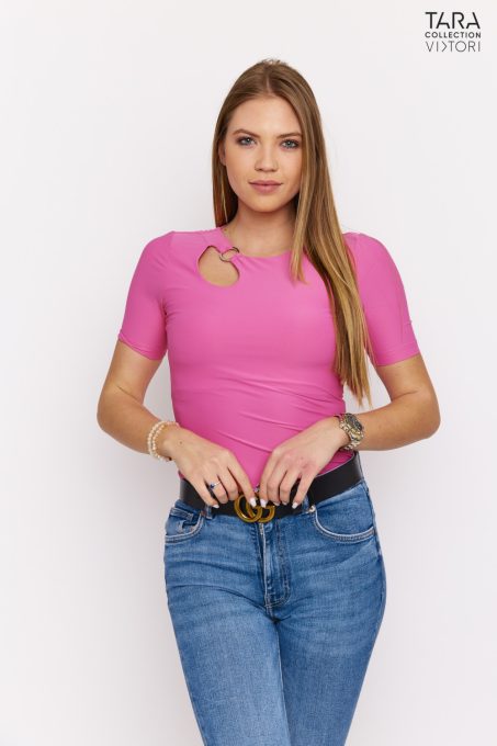 Tara Collection Női póló MACKENZIE pink kivágott karikával, XL, polyamid