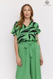 BERYL Palazzo trousers with drawstring waistline green