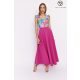 Tara Collection Női szoknya FELICITA gumis derekú maxi pink , S, silky