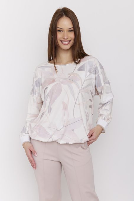 ANOUSHKA női felső, környakas,passzés aljú,mintás,L-XL,Tara X Viktori,Curve Fashion