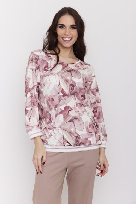 ANOUSHKA női felső, környakas,passzés aljú,mintás,S-M,Tara X Viktori,Curve Fashion