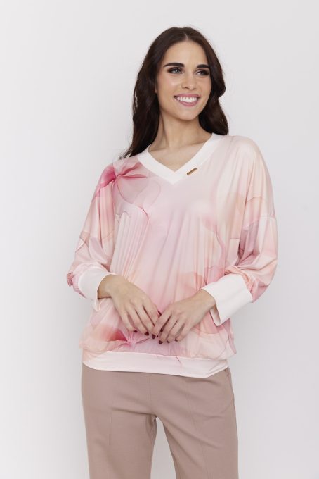 CHANTIL women's tunic – V-neck, relaxed fit with cuffed sleeves