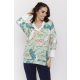 CHANTIL női felső – V-nyakú, passzés ujjú, bővebb szabású,mintás,M,Tara x Viktori,Curve Kollekció