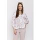 JOSIE női blúz – V-nyakú, gumis aljú, gombos ujjú blúz,mintás,L-XL,Tara X Viktori,CURVE Kollekció