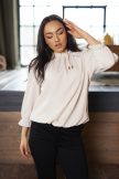 ALISON női blúz – bézs,S-M,Tara X Viktori,Curve Kollekció