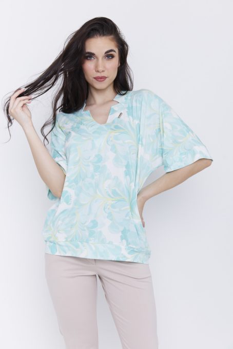 MEJA női tunika – V-nyakú, bő fazonú női tunika,mintás,L,Tara X Viktori,CURVE Kollekció