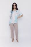KÓKUSZ női oversized felső , zsebes, arany gombos,alján megkötős,mintás,L-XL,Curve Fashion