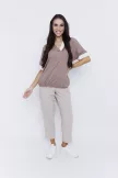 HEDDA women’s tunic – V-neck, trim detail, elastic hem style