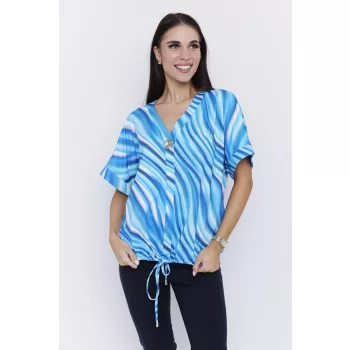   FREJA női tunika – ívelt elejű, zsinóros aljú fazon,mintás,L-XL,Tara X Viktori