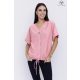 FREJA női tunika – ívelt elejű, zsinóros aljú fazon,rózsaszín ,S-M,Tara X Viktori