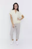 FILIPPA női tunika – fodros V-nyakú, gumis aljú, bővebb fazon,S-M,világossárga,CURVE Kollekció