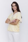PAOLA női felső, passzés nyakú, gumis aljú tunika,sárga-mintás,L-XL,Tara X Viktori,Curve
