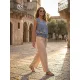 BELLA női tunika – kék-bézs,L-XL,Tara X Viktori,CURVE Kollekció
